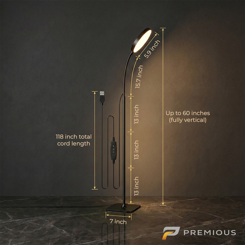 The Sentinel | Gooseneck LED Floor Lamp