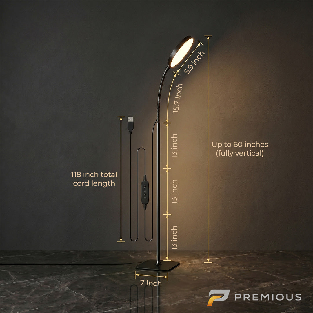 The Sentinel | Gooseneck LED Floor Lamp