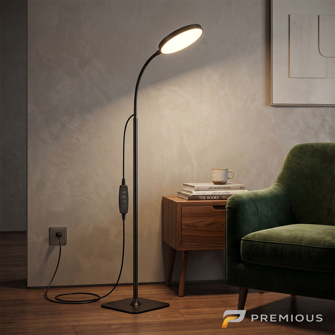 The Sentinel | Gooseneck LED Floor Lamp