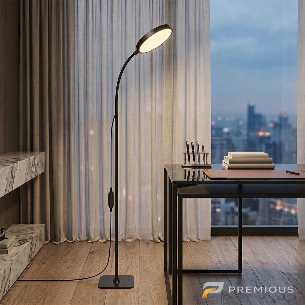The Sentinel | Gooseneck LED Floor Lamp