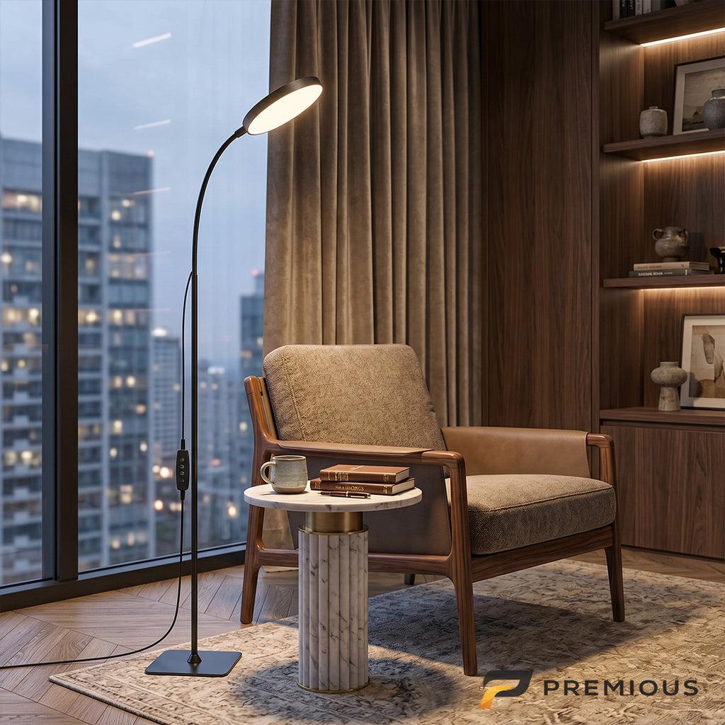 The Sentinel | Gooseneck LED Floor Lamp