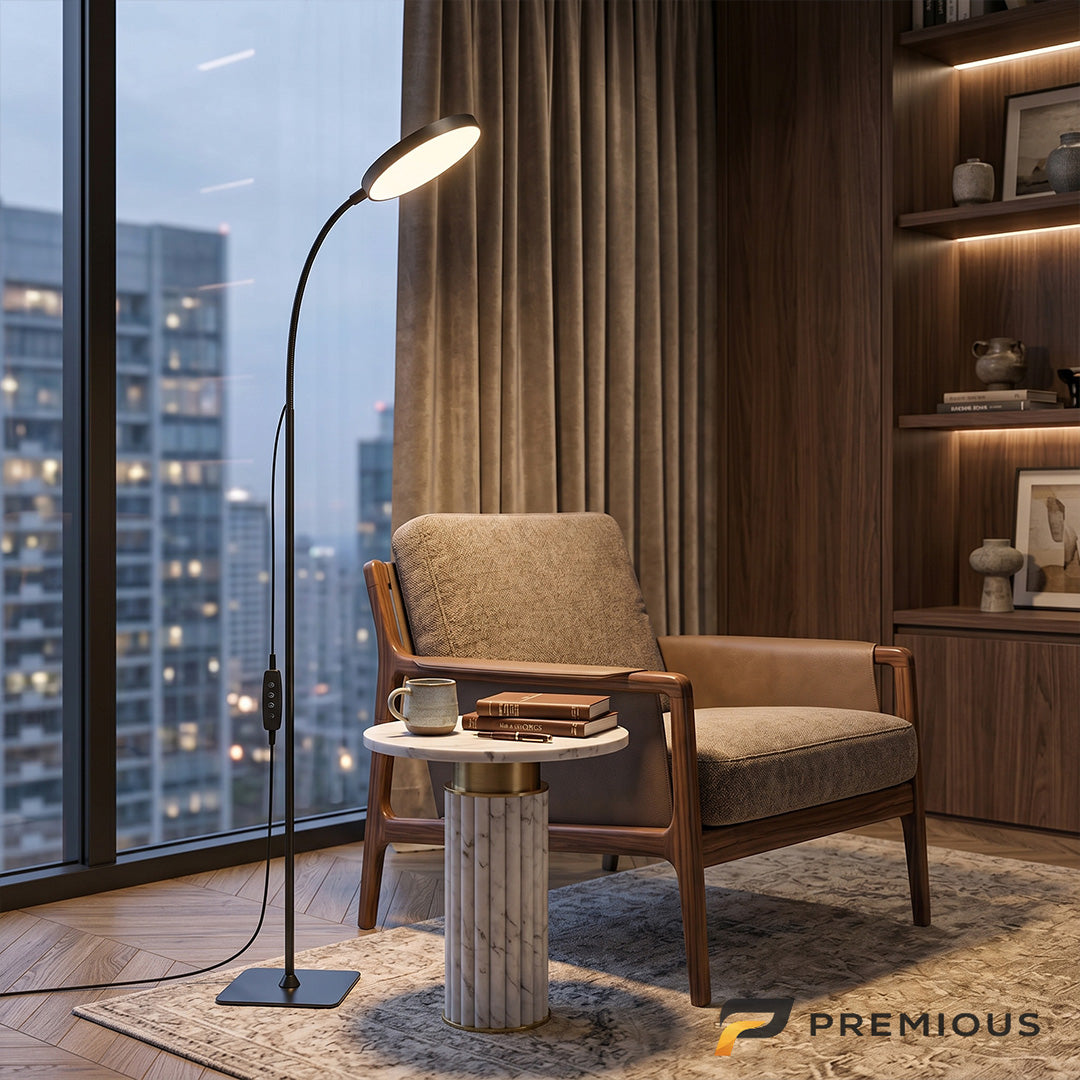 The Sentinel | Gooseneck LED Floor Lamp